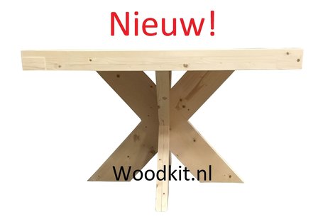 bevind zich Vernederen circulatie Tafel met matrix poot hout bouwpakket - Woodkit